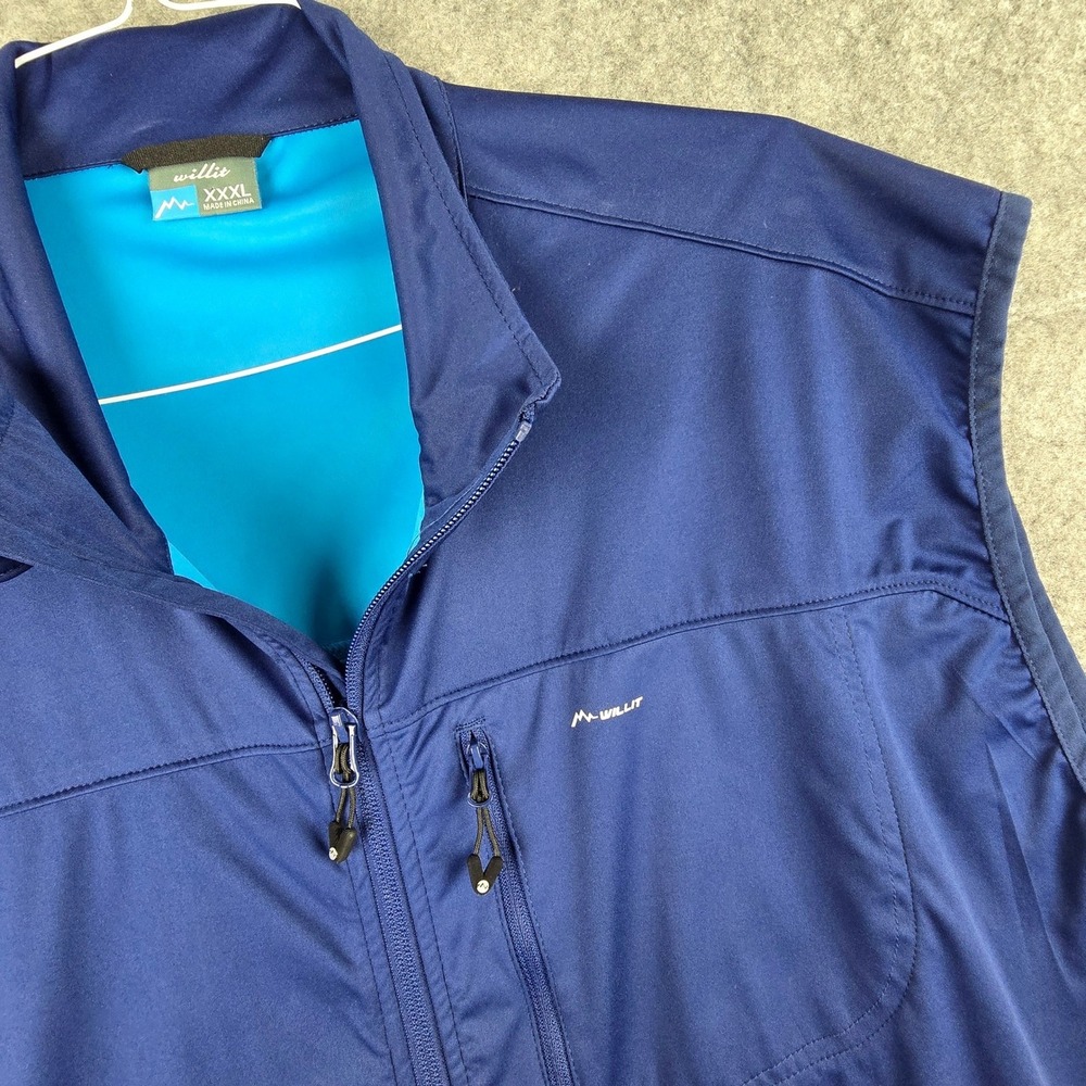 Willit‎ Vest Mens XXXL 3XL Navy Blue Full Zip Performance Travel Hiking Golf